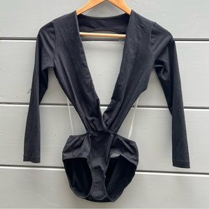 American Apparel Open Back Black Bodysuit